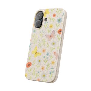 butterflies design biodegradable phone case