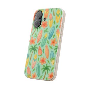 colorful beach surfboard biodegradable phone case